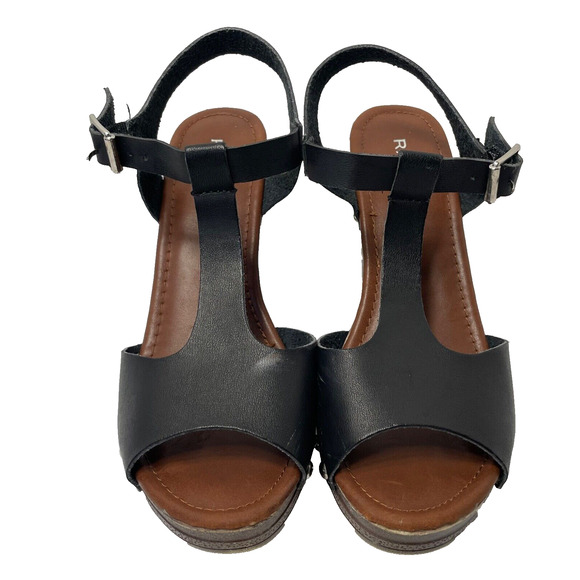 Rampage Quendele T Strap Heeled Sandal Brown Black Studded Size 6 FLAWED - Picture 2 of 10